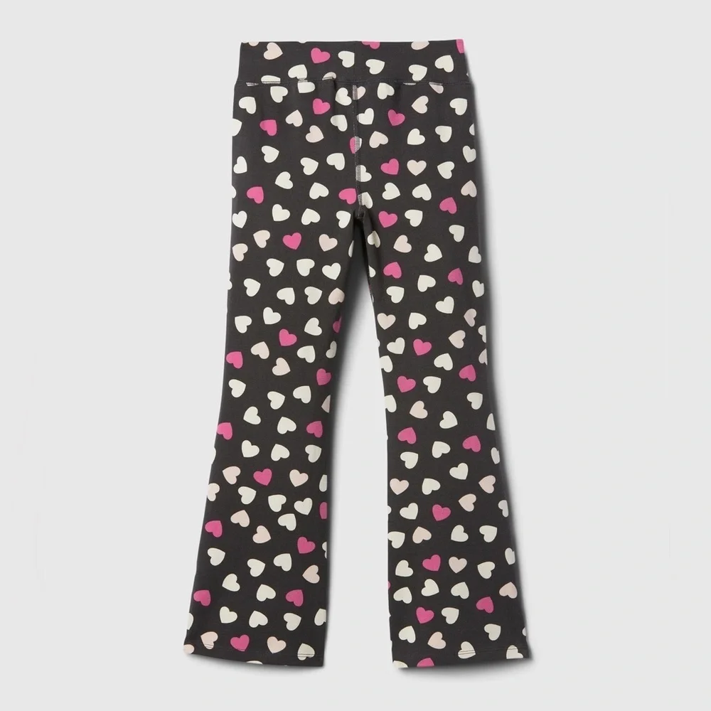 Heart Pattern Kids Pajama Pants - Black